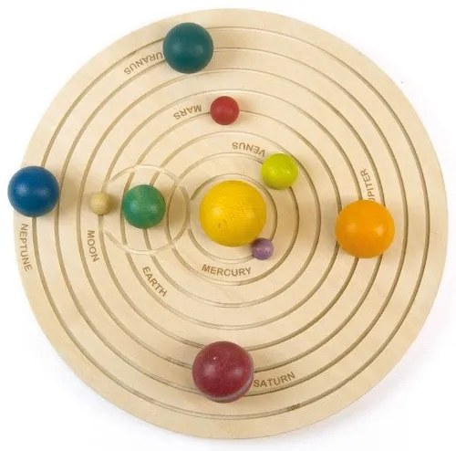 SISTEM SOLAR DIN LEMN, 30 X 30 X 1.5 CM, MULTICOLOR - ANDREU TOYS (ANT16110)