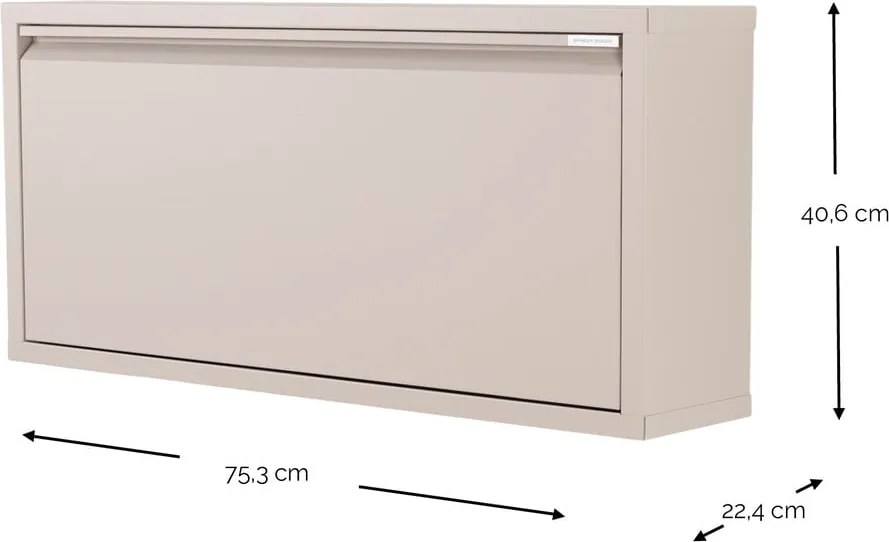 Pantofar taupe cu deschidere înclinată/suspendat din metal 75x41x22 cm Billy – Spinder Design