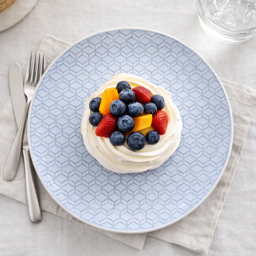 Farfurie de desert din gresie Zig Zag, 21 cm