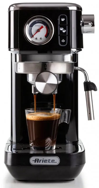 Espressor manual Ariete ESPRESSO SLIM MODERNA 1381/32, 1300W, 15 bar, 1.1 L, Cafea macinata si doze ESE, Negru