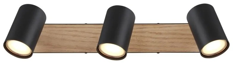 Plafoniera 3L design industrial Robby negru, maro