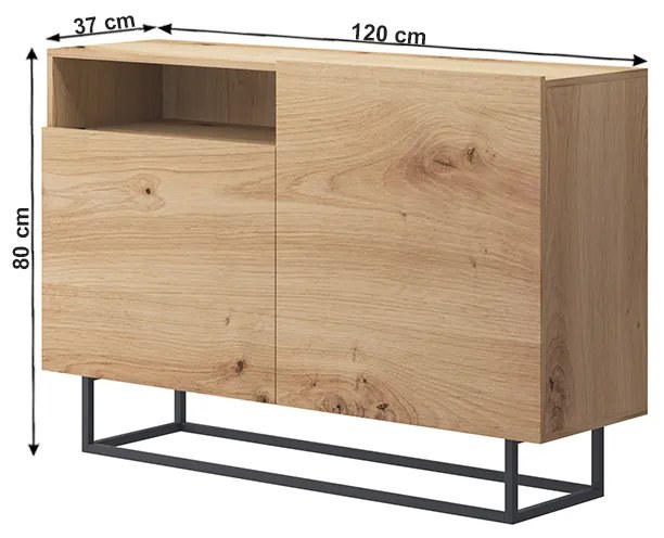 Comoda cu decor Stejar artizanal, SPRING EK120