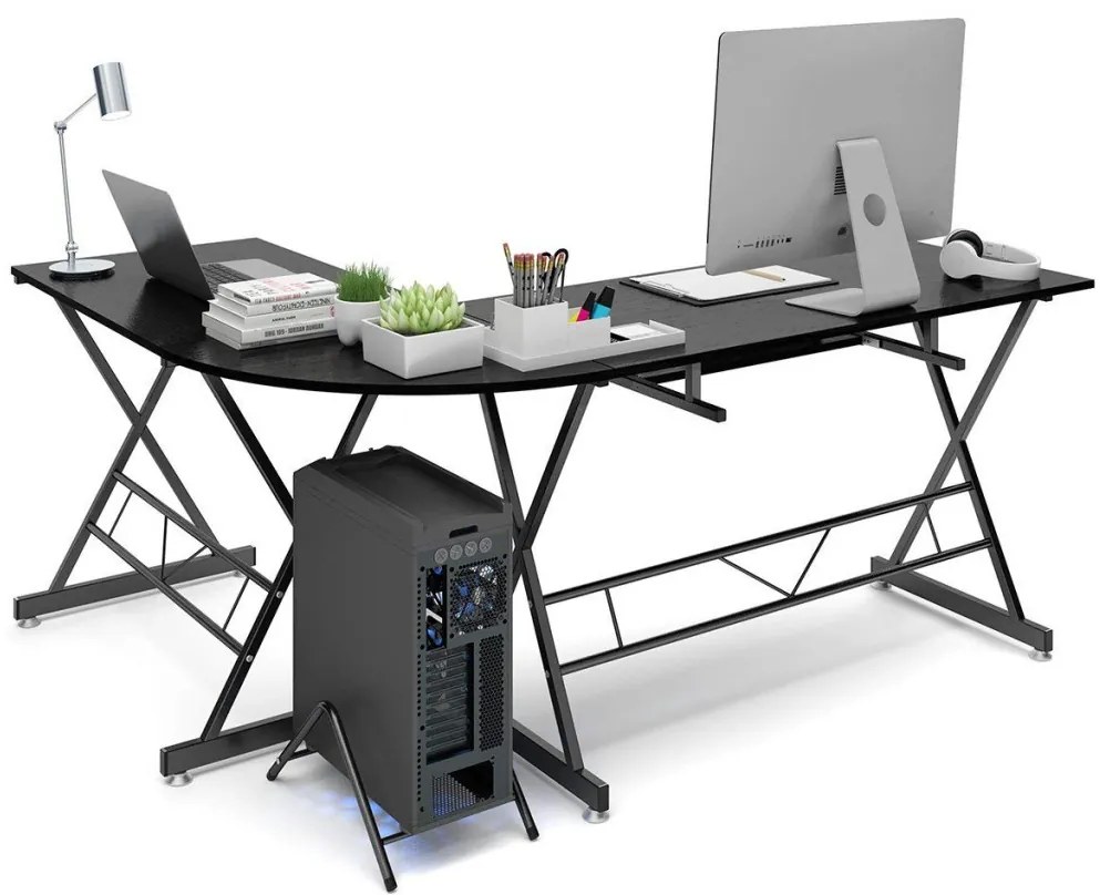 Birou in forma de L-negru