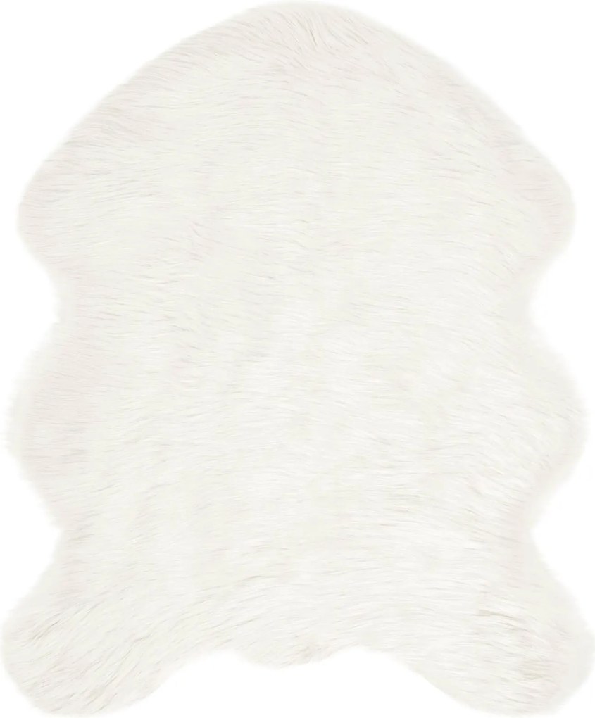 vidaXL Covor din Lână Faux Tafalla Alb 50 x 80 cm Poliester