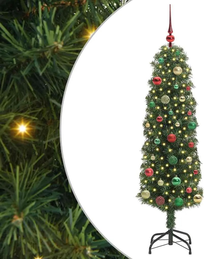 vidaXL Brad de Crăciun artificial Verde 150 cm PVC și oțel și plastic