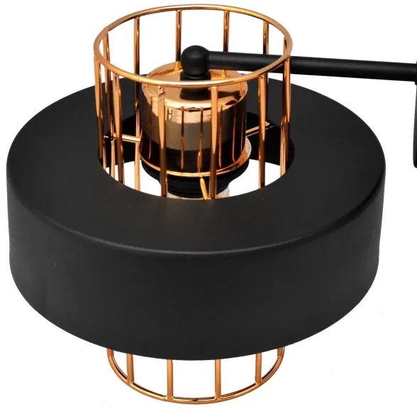 Lampă de perete VOLTA 1xE27/15W/230V 23 cm neagră/aurie