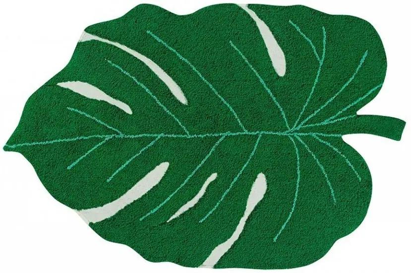 Covor oval verde din bumbac 120x180 cm Monstera Leaf Lorena Canals