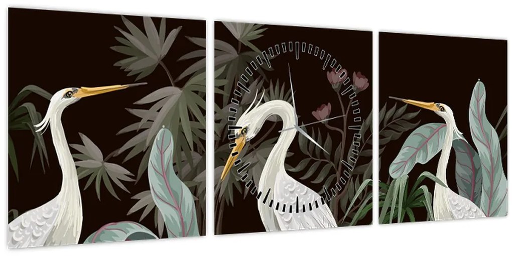 Tablou - Păsări (cu ceas) (90x30 cm)