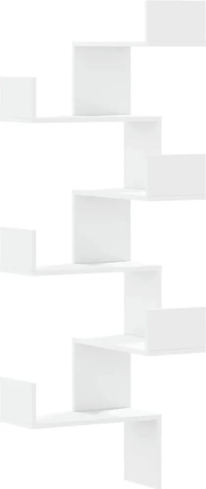 vidaXL Raft colțar perete alb 45x45x147 cm lemn prelucrat