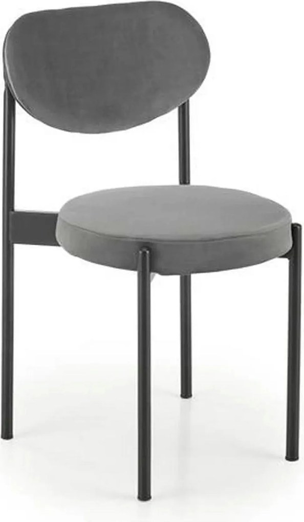 Scaun tapitat K509, gri, stofa catifelata, 42x48x80 cm