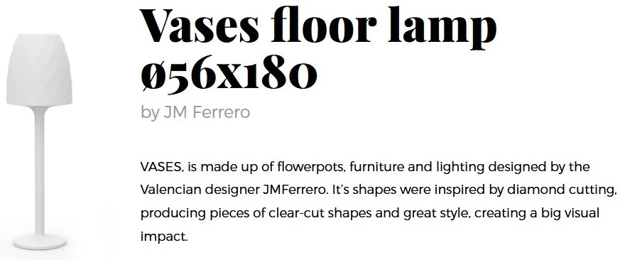 CORP DE ILUMINAT LED DECORATIV VASES FLOOR LAMP H-180cm