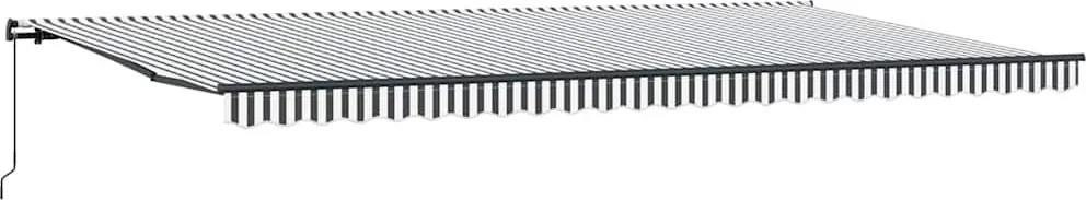 vidaXL Copertină retractabilă manual, antracit/alb, 600x300 cm