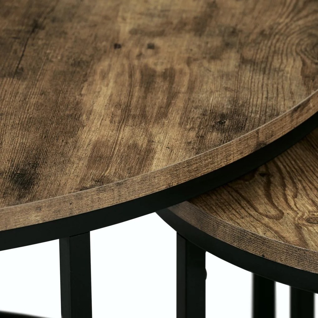 Set 2 măsuțe de cafea Alcanzar (old style wood). 1121140