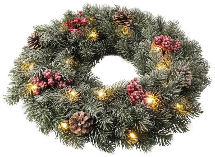 Coroniță LED de Crăciun Retlux LED/2xAA d. 40 cm
