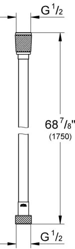 GROHE 28388DC0 - Furtun de duș SILVERFLEX, 1750 mm, oțel inoxidabil
