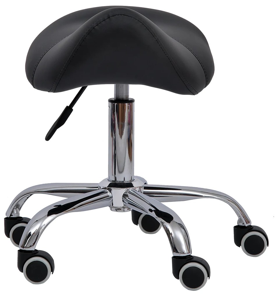 HOMCOM Scaun Ergonomic pentru Coafură, Reglabil, Tip Șa, Confort Superior, Negru | Aosom Romania