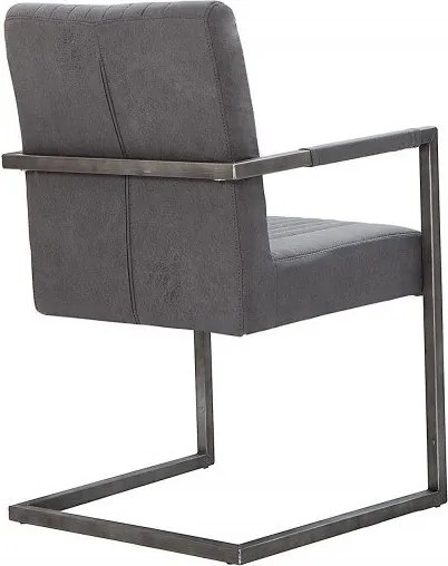 Scaun cu brate design retro Big Aston microfibra gri vintage