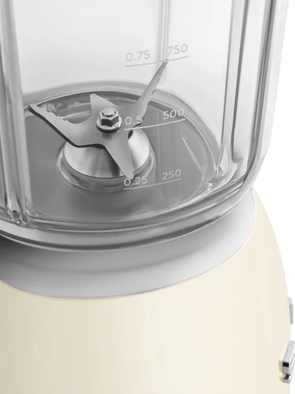 Blender Smeg BLF03CREU, 800 W, 1,5 l, 18 000 rpm, 4 programe, 4 viteze + Impusl, Otel inoxidabil, Crem