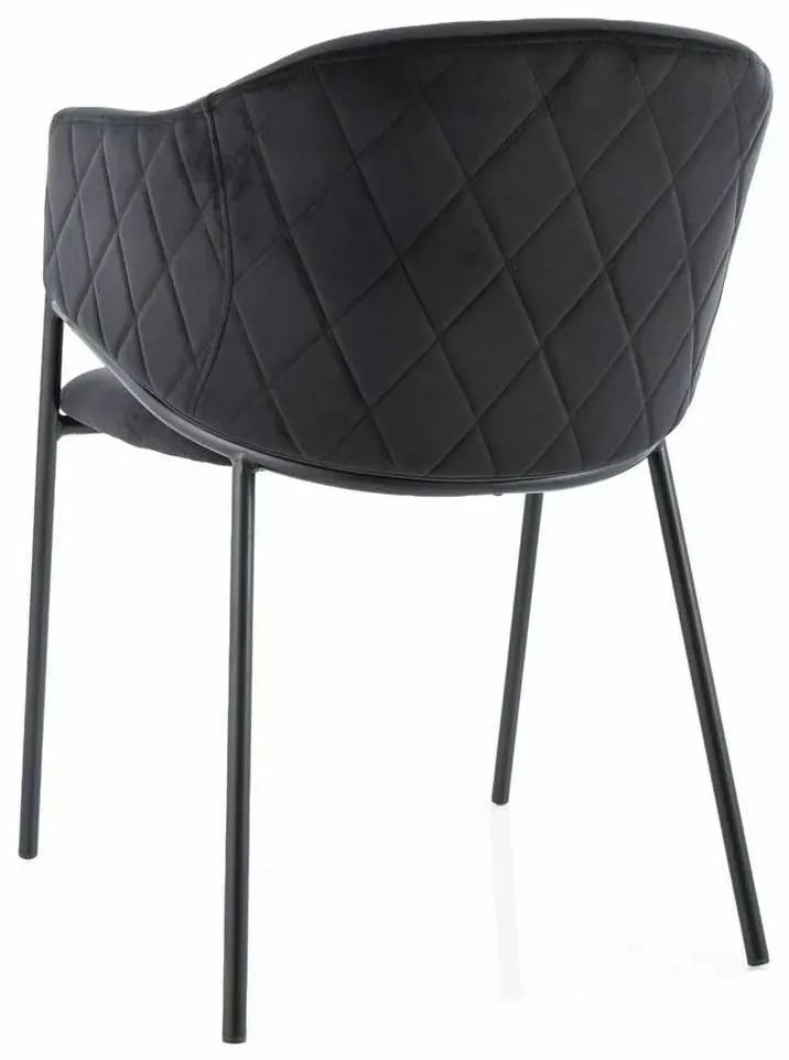 Scaun de bucătărie Serilda Velvet, negru