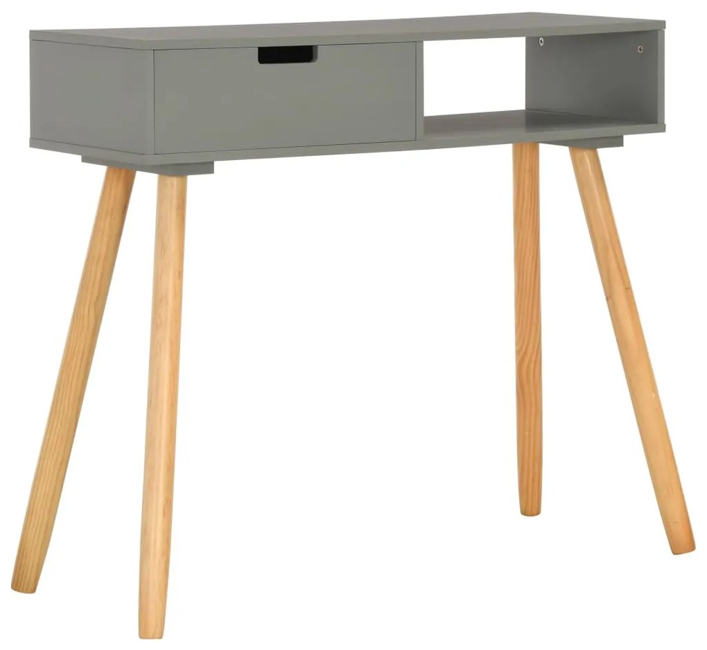 285218 vidaXL Masă consolă, gri, 80 x 30 x 72 cm, lemn masiv de pin