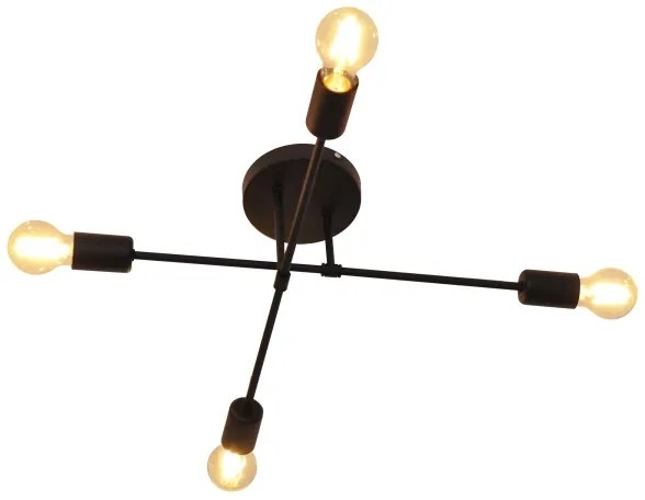 LED Lustră aplicată CAMBRIDGE 4xE27/8W/230V neagră