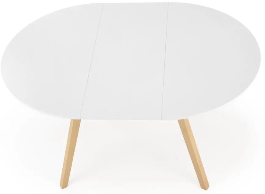 Masă de dining SOLINA, alb/stejar