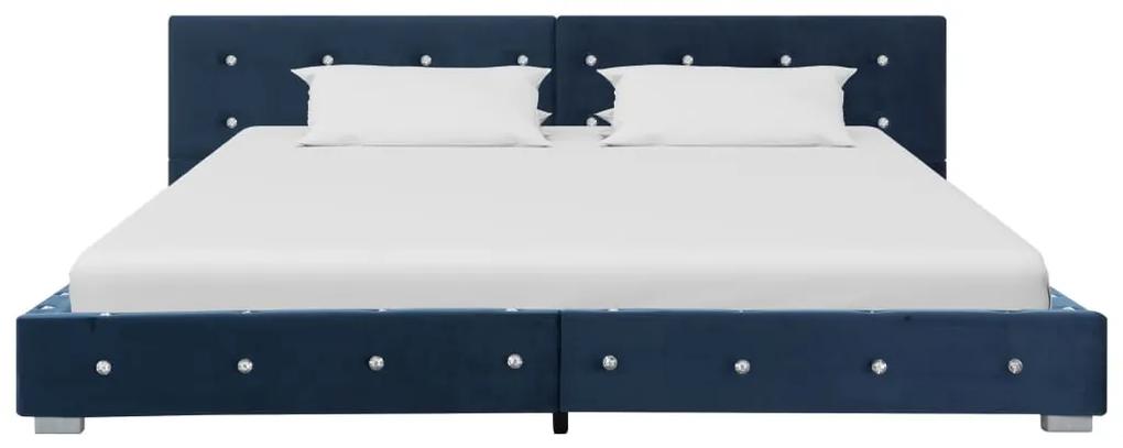 280395 vidaXL Cadru de pat, albastru, 160 x 200 cm, catifea
