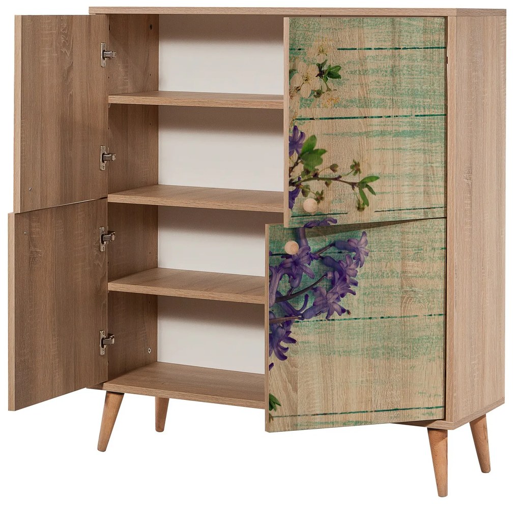 Mobilier pentru hol Maluxe 727 (Stejar sonoma + Albastru închis). 1089058