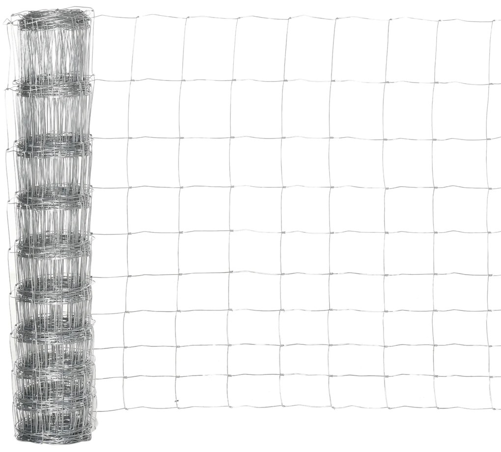 PawHut Rolă Plasă Metalică Zincată pentru Țarcuri, Gard de Protecție Exterior pentru Animale, 26.1m, 15x20.3 cm | Aosom Romania