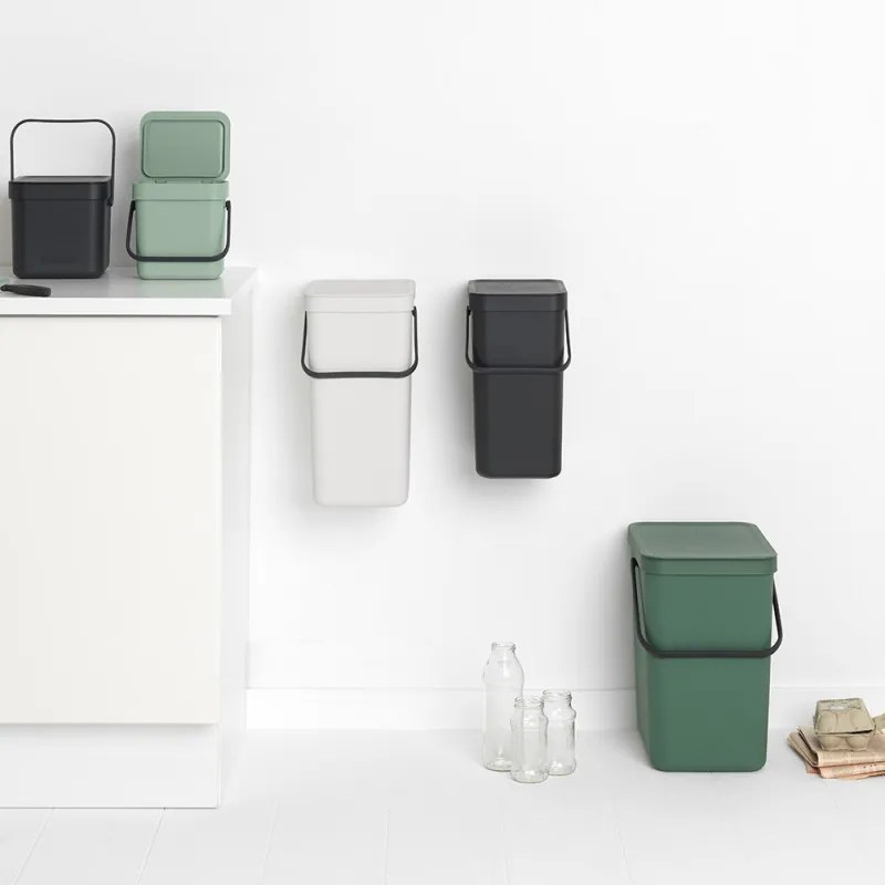 Cos de gunoi colectare selectiva Brabantia Sort&Go 1005520, 3 L, Maner, Verde deschis