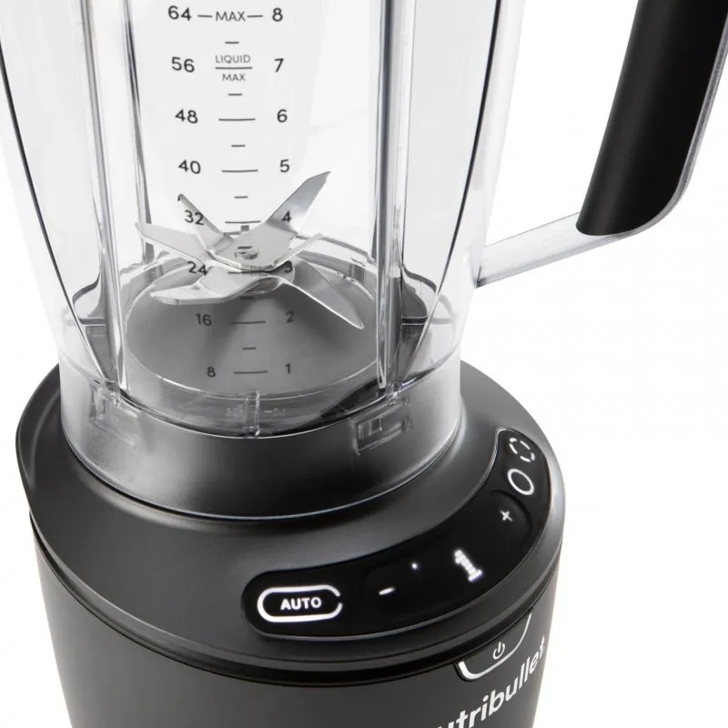 Blender Nutribullet Smart Sense 1500 Combo NBF550DG, 1500 W, 1,8 l, 5 viteze, Adaptare inteligenta a vitezei, Fara BPA, Negru/Gri