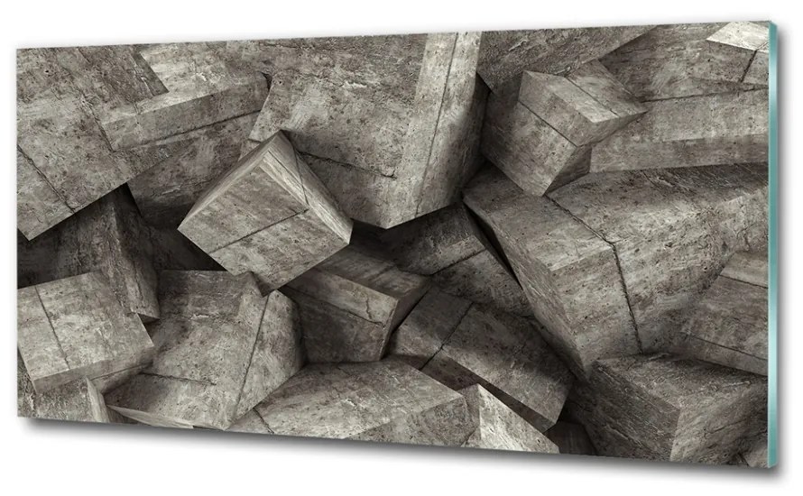 Tablou sticlă cuburi de beton