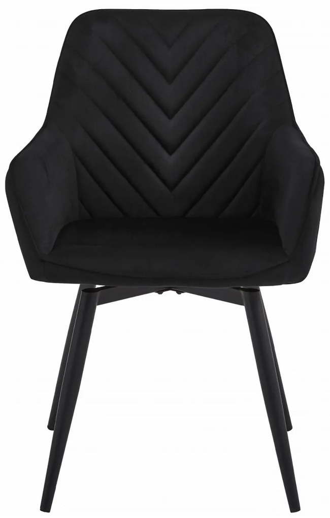 Scaun de masa rotativ NANA360 VELVET, negru