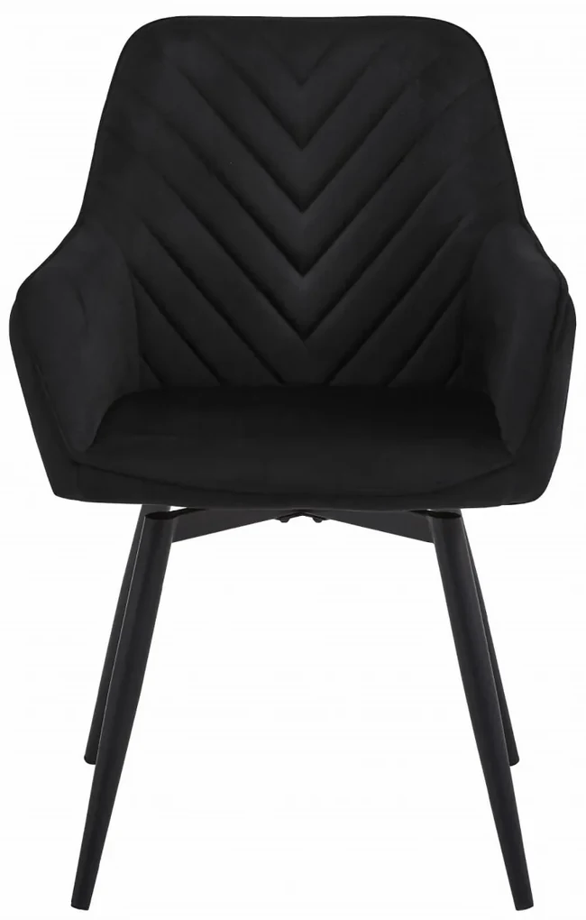 Scaun de masa rotativ NANA360 VELVET, negru