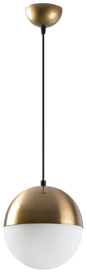 Lustră albă/aurie cu abajur din sticlă ø 20 cm Bastos – Opviq lights