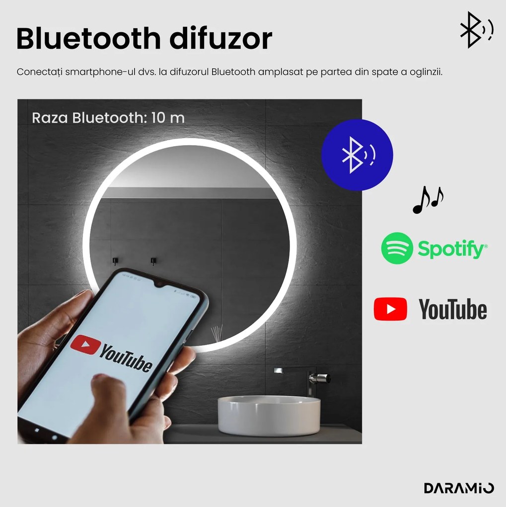 Oglindă rotundă cu iluminare LED E1