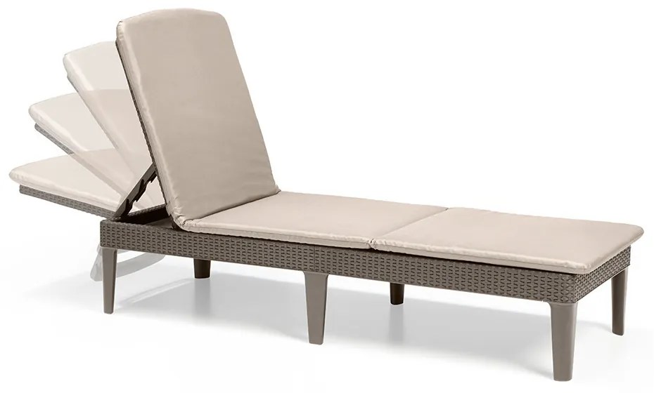 Șezlong de grădină Jaipur cu pernă cappuccino