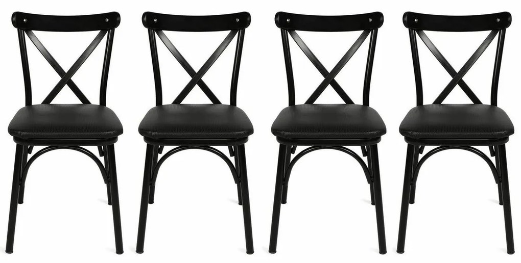 Set de scaune de sufragerie Ekol Black, 4 buc.