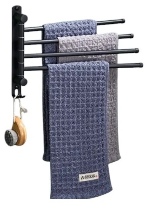Suport prosoape Livit, metal, negru, 26 x 35 cm