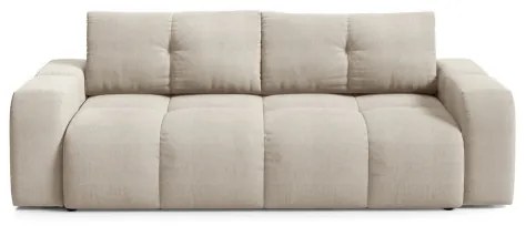 Canapea extensibilă tapițată ALMADA, 3 locuri, cu spațiu de depozitare, bej