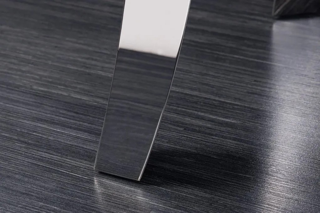 Masuta de cafea, Lemn de Tec, Sticla, Otel Crom, MODERN BAROCK BARRACUDA 100cm