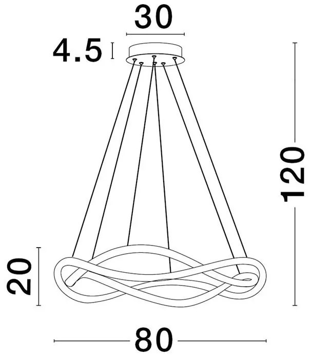 Lustra LED suspendata design modern JINAL Black 88cm