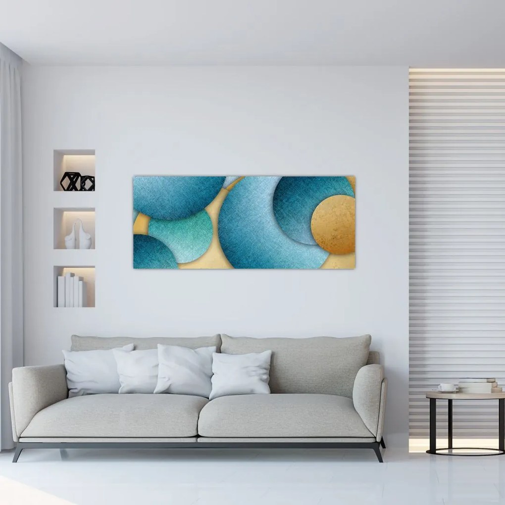 Tablou cu abstracție cercuri (120x50 cm)