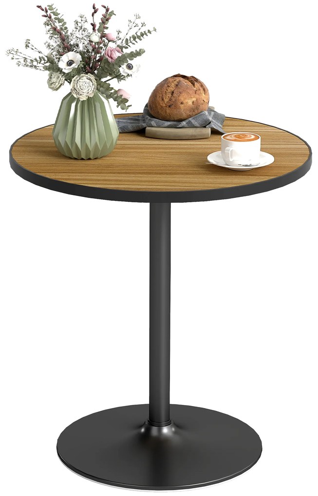 HOMCOM Masa de dining rotundă, Imitație de stejar, design compact, pentru 2-4 persoane, Stejar | Aosom Romania