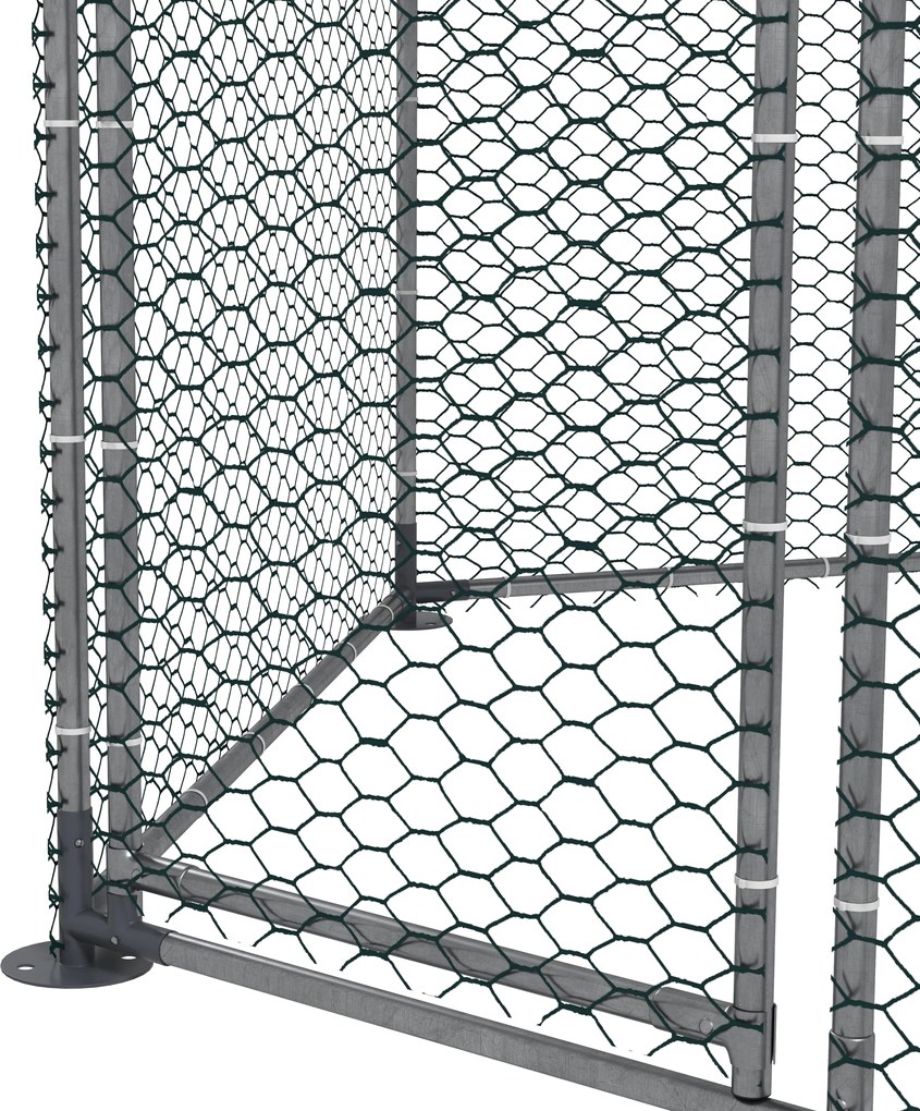 PawHut Țarc pentru găini exterior 5 m² parc cu plasă dim. 2,8L x 2,45l x 2,46H - spațiu acoperit - 5/8 găini | Aosom Romania