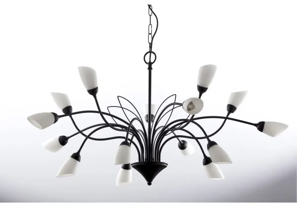 Jupiter 2057 - Lustră suspendată pe lanț GLORIOSA 15xG9/14W/230V negru