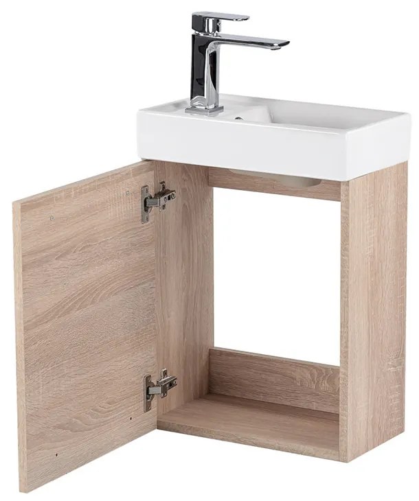 Mobilier de baie fantastic Melanie cu oglindă, culoare stejar sonoma