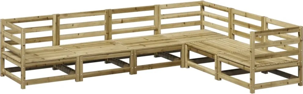 vidaXL Set canapea de grădină, 6 piese, lemn de pin tratat