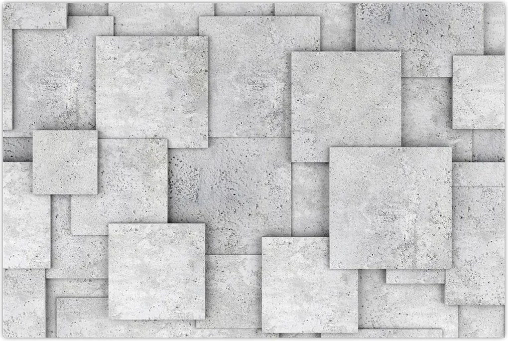 Tablou - Abstracție cu faianță de beton (90x60 cm)