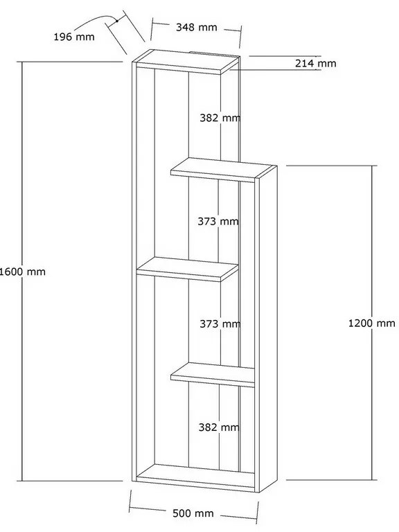 Bibliotecă Wand Walnut